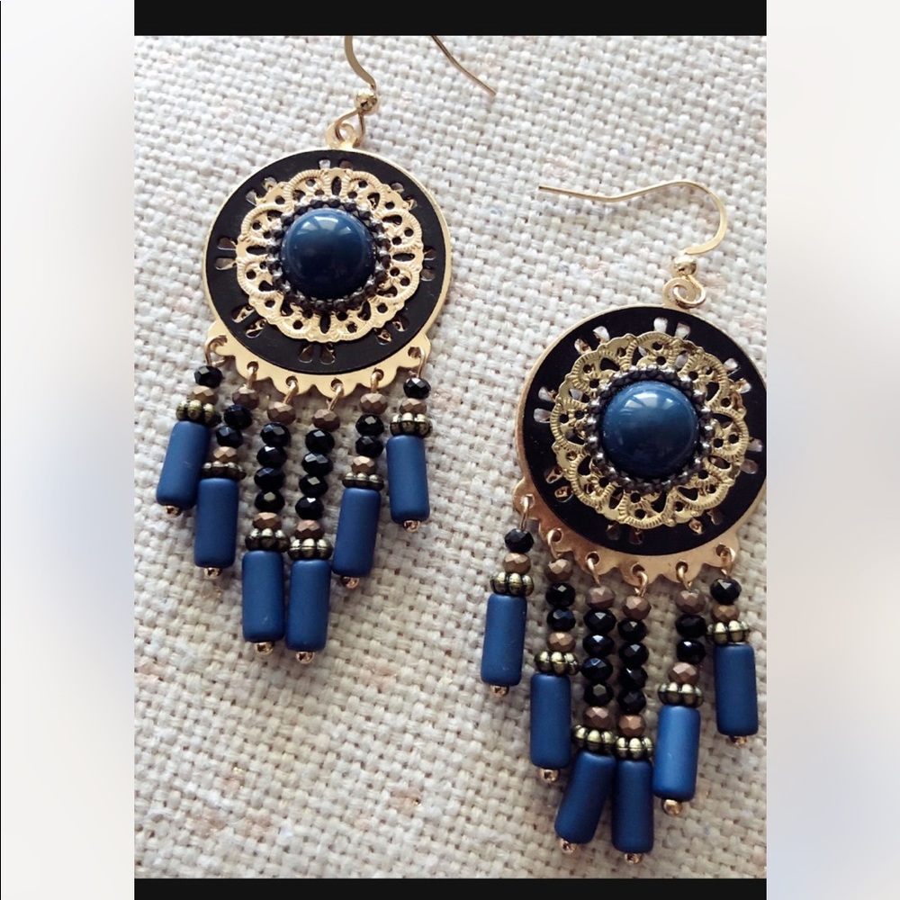 New blue and gold earrings